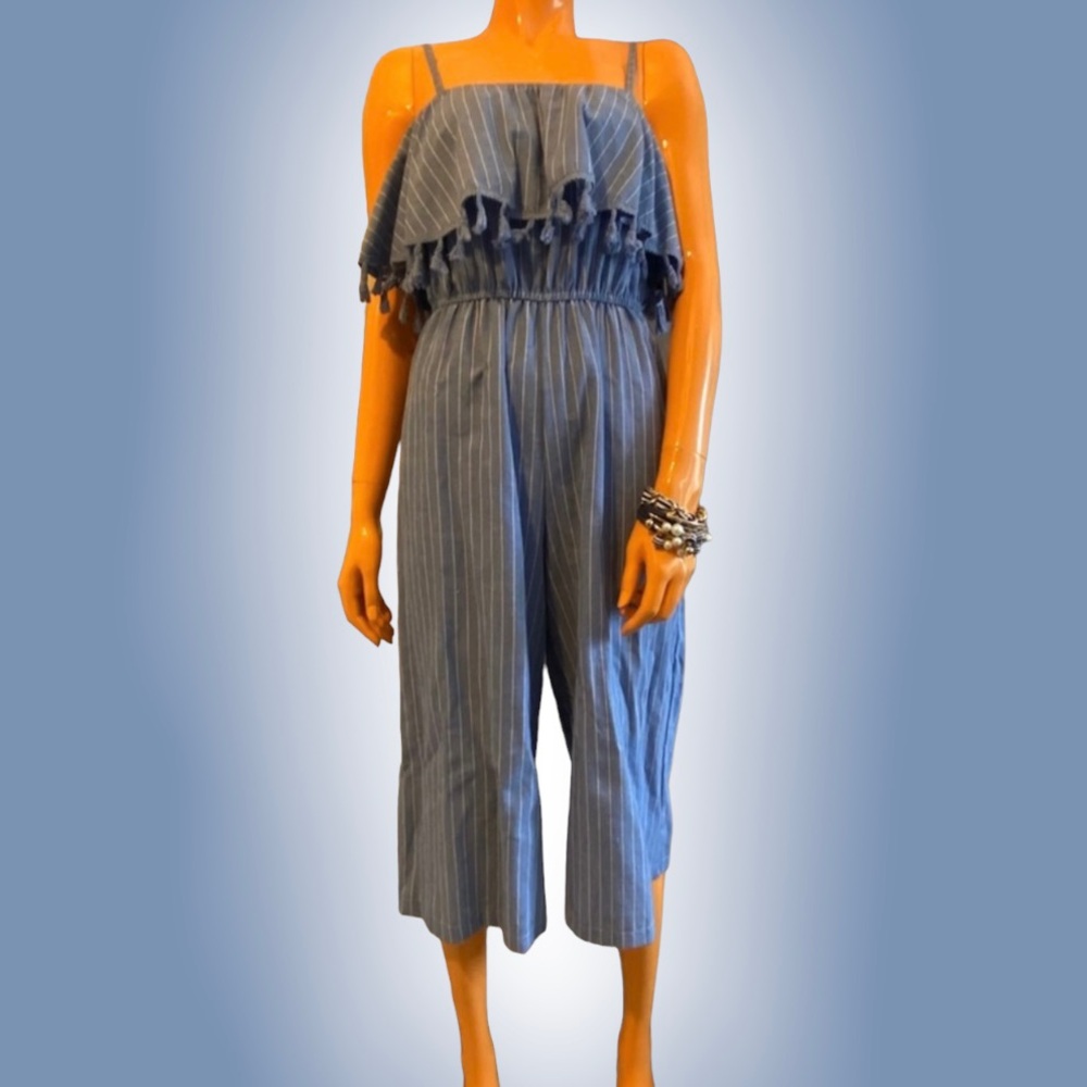 REBELLION AGAIN Pinstripe Romper / Jumpsuit